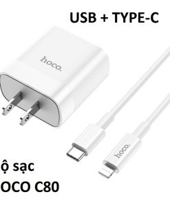 Bộ sạc hoco c80 Iphone 11, 12 chính hãng - Ảnh 1