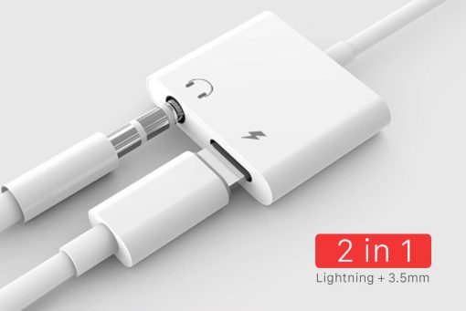 Cáp chuyển iphone 2in1 lightning + 3.5 xịn - Ảnh 2