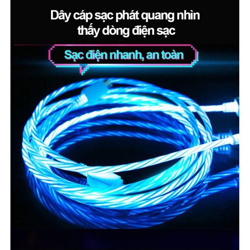 Cáp sạc chạy led cổng micro - Ảnh 3