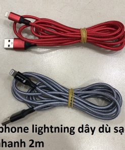 Cáp sạc iphone lightning dây dù sạc nhanh 2m