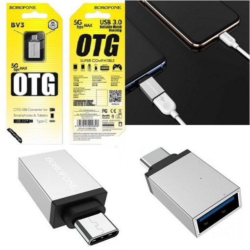 Đầu chuyển borofone BV3 OTG USB sang Type-c chính hãng