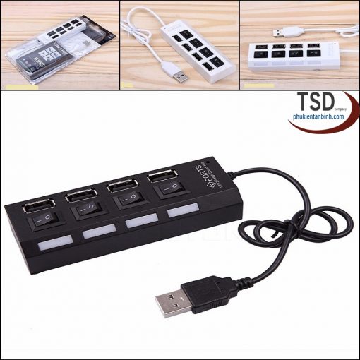 HUB chia 4 cổng USB có công tấc - Ảnh 1