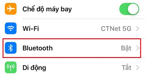 Bật bluetooth trên các thiết bị chạy IOS