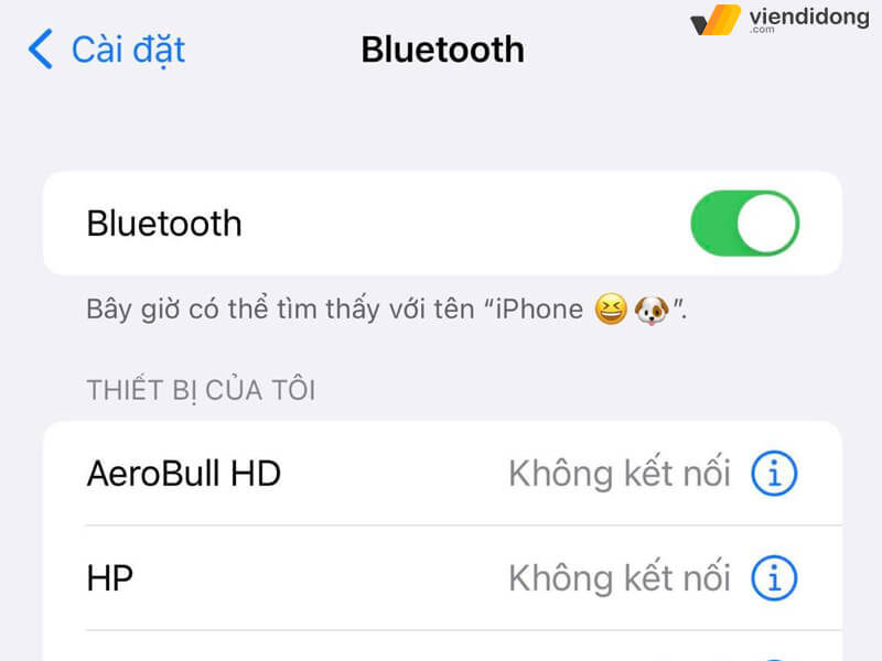 Quay trở lại cài đặt Bluetooth trên thiết bị Android